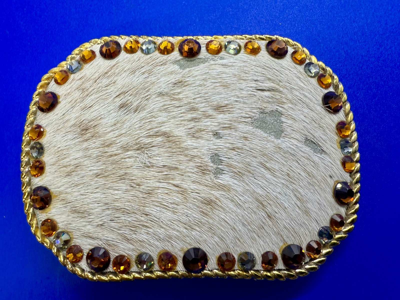 Multi-Colored Rhinestone Border Surrounding Cowhi… - image 2