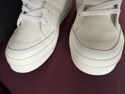 Cinzia Araia High Top Sneakers White Leather Lace Up Logo Accent