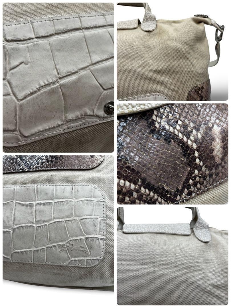 Longchamp 2-Way Shoulder Bag Python Croco Embosse… - image 14