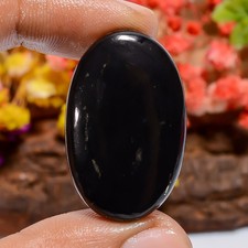 Shungite Black 28Ct Oval 32X20X5mm Loose Gem Black Ring Making