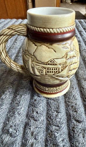 Avon Vintage Ceramic Beer Steins Set of 4 Embossed Animal Western Brazil 1982