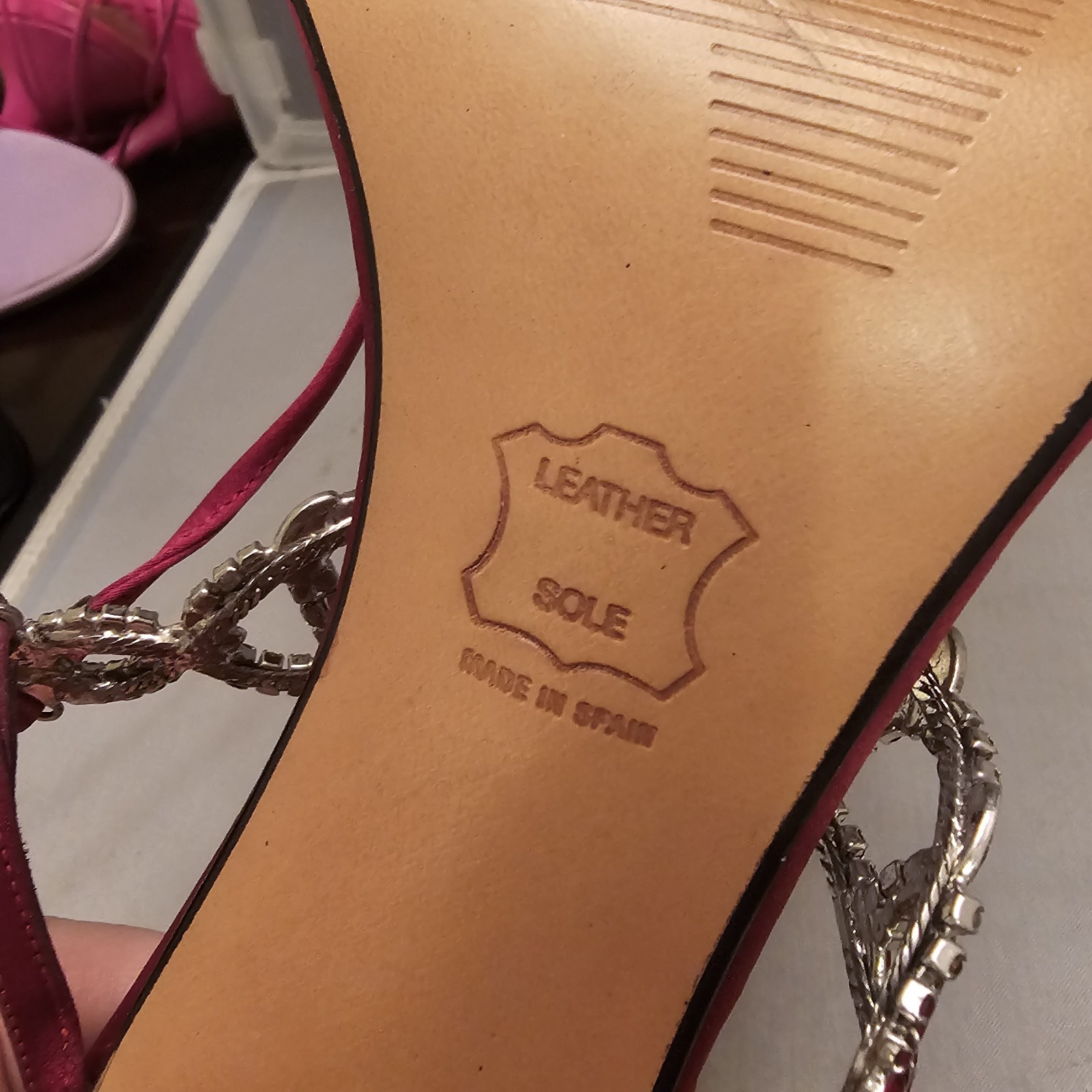 Stuart Weitzman Ruby Red Satin Gladiator 4" High … - image 14