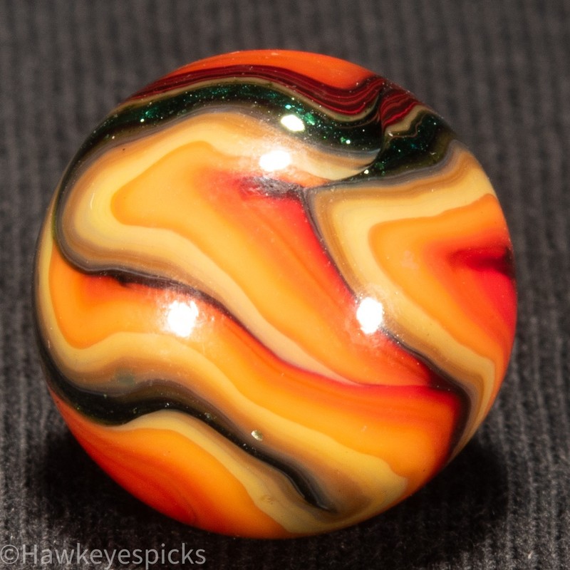JABO FOXFIRE 1  FLAME Swirl Marble 23/32" Mint Hawkeyespicks sg