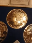 ONE POUND "1878" MORGAN SILVER DOLLAR PROOF COIN! 3 1/2" SILVER PLATED COPPER!
