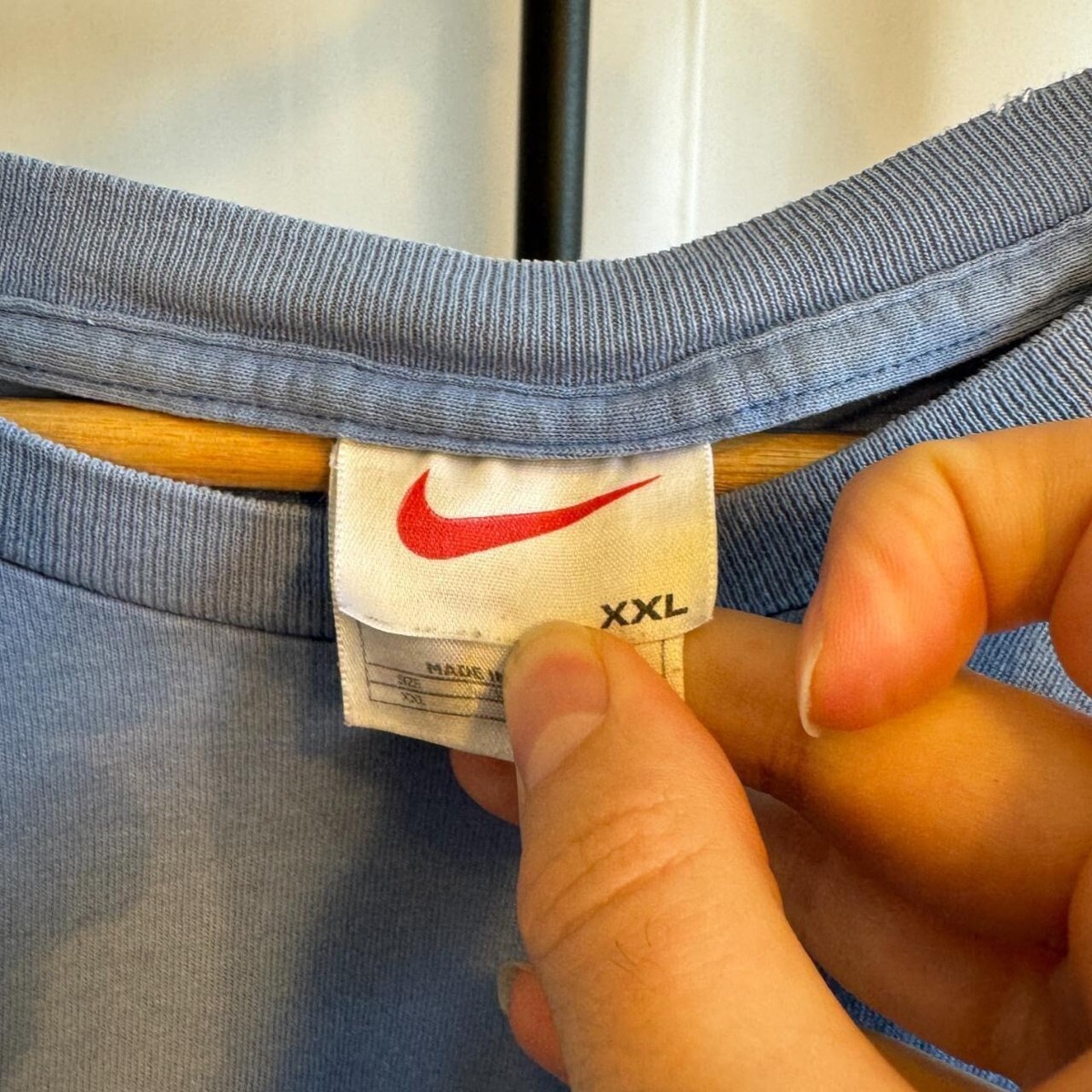 ネイル用品 Vintage Nike White tag Mini Swoosh Baby Blue T-shirt XXL 26x30 | eBay