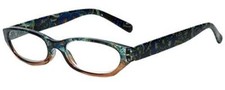 Calabria 4377 Reading Glasses w/Floral Designs Matching Case in Brown 3.25