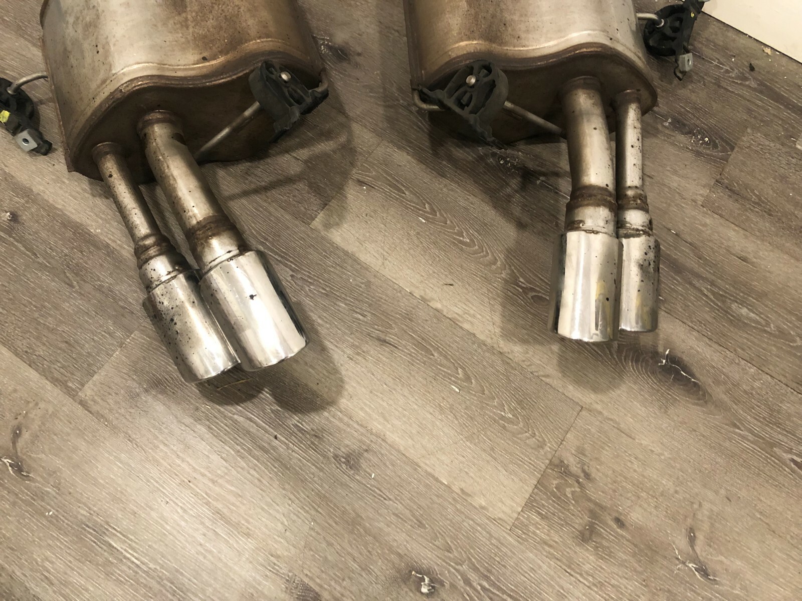  03-2012 MASERATI QUATTROPORTE M139 REAR L&R DUAL EXHAUST MUFFLER PIPE PAIR OEM