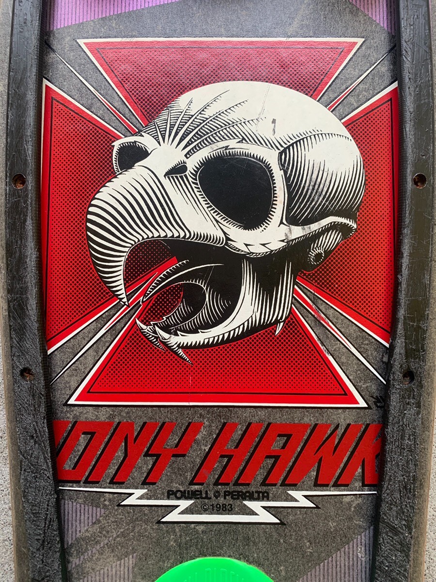 Vintage 80s Powell Peralta Tony Hawk Old Skull Skateboard