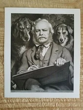 PORTRAIT BY LANDSEER.12" x 10" VTG EXTRA SIZE PERRY PICTURES ART PRINT*A2