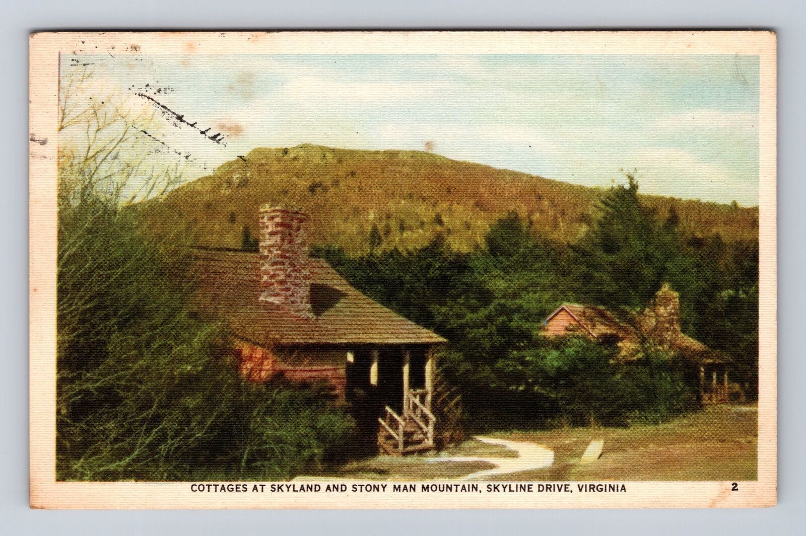 Skyline Drive VA-Virginia, Cottages Skyland, Stony Man Mountain Vintage Postcard