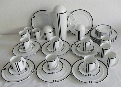 Rosenthal Kaffeeservice. Cupola Nera. 1 Wahl.  12 Personen .39 Teilig. 1 Wahl.