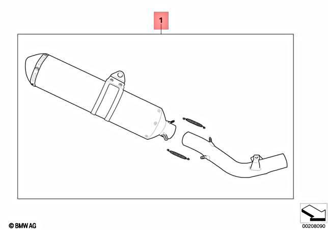 BMW Genuine K16 G 450 X 0145 Set Silencer Racing 18127726570 for  