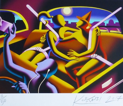 MARK KOSTABI Restraint on the beltway HAND SIGNED LOVE GRAFFITI ART US ARTIST