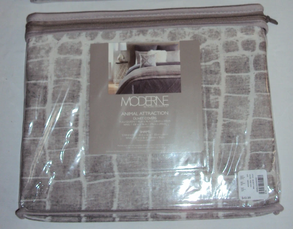 VENDA...Nobre Excelência Nova $50 ATRAÇÃO ANIMAL King Sham Fronha/Cinza Nova com etiquetas - Imagem 3 de 3