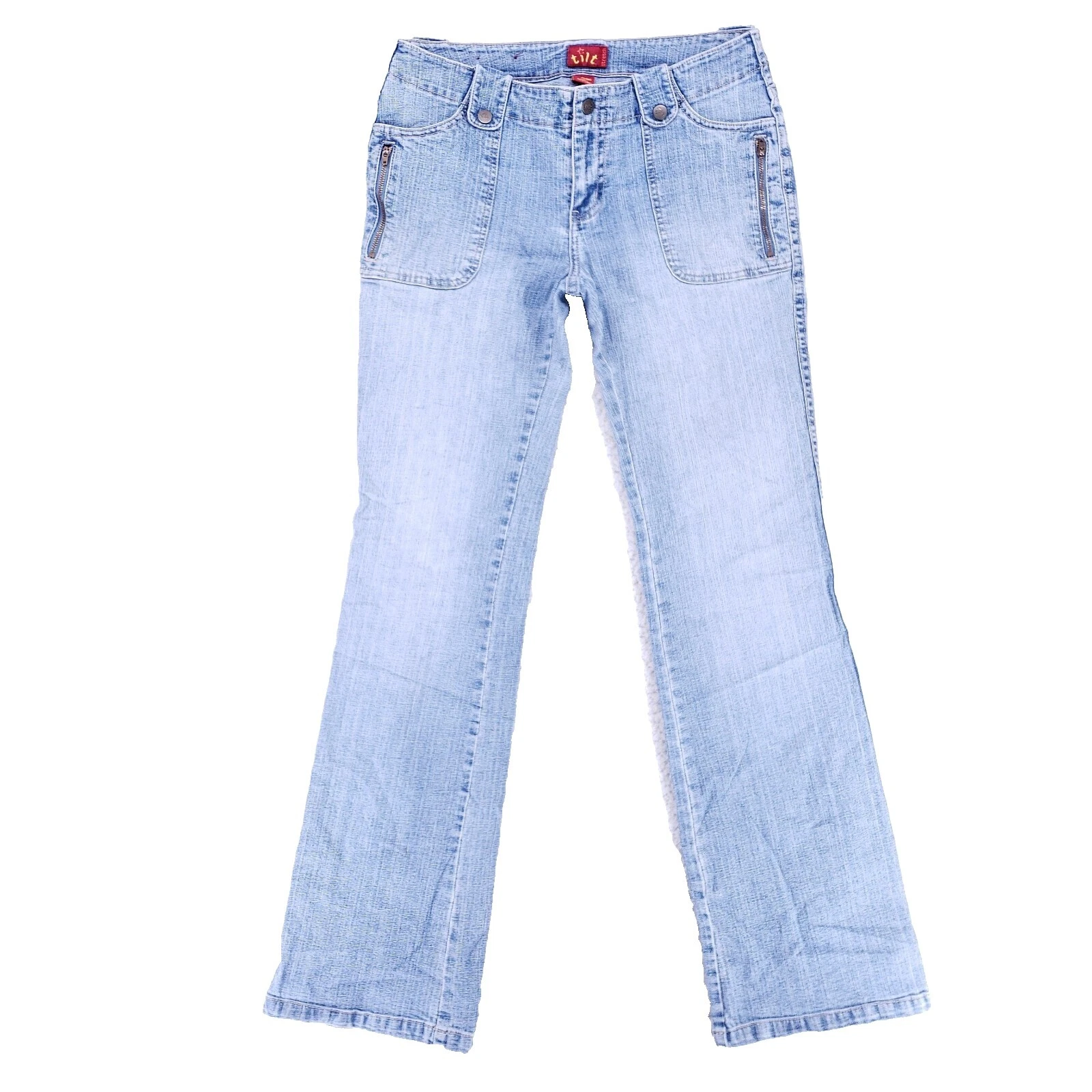 Tamaño Regular Algodón Tilt Jeans para Mujeres