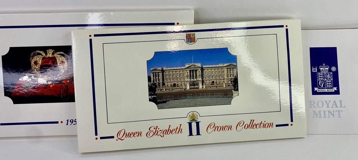 1953 - 1990 Royal Mint Queen Elizabeth II Crown Coin Collection In