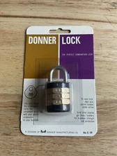 Vintage New Donner Combination Lock # C-30 NOS
