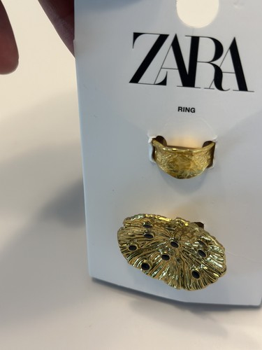 New Zara Pack of Two Gold Metal Rings 1124/027 Limited Edition - Picture 4 of 8
