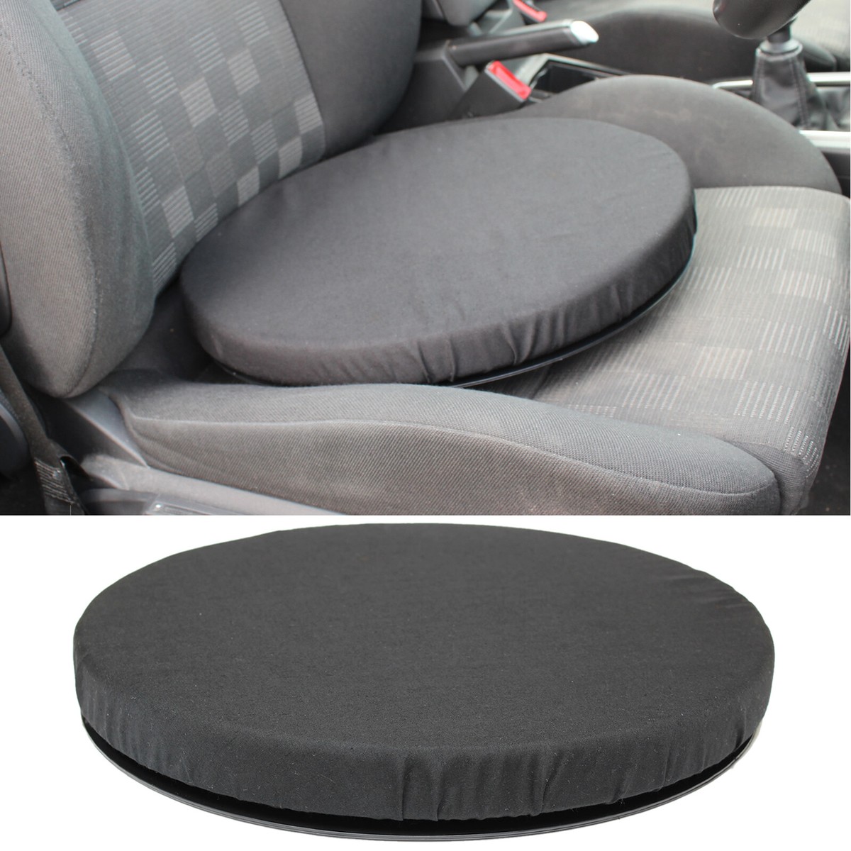 Black Memory Foam Rotating Seat/Chair Swivel Cushion Chair