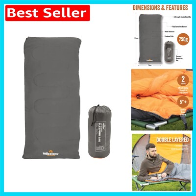 Wasserabweisender Umschlagschlafsack mit Tragetasche - Ideal für Campingausflüge