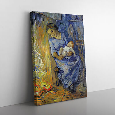 Mutter mit Kind von Vincent van Gogh Leinwand Wandbild Kunstdruck gerahmtes Bild Deko