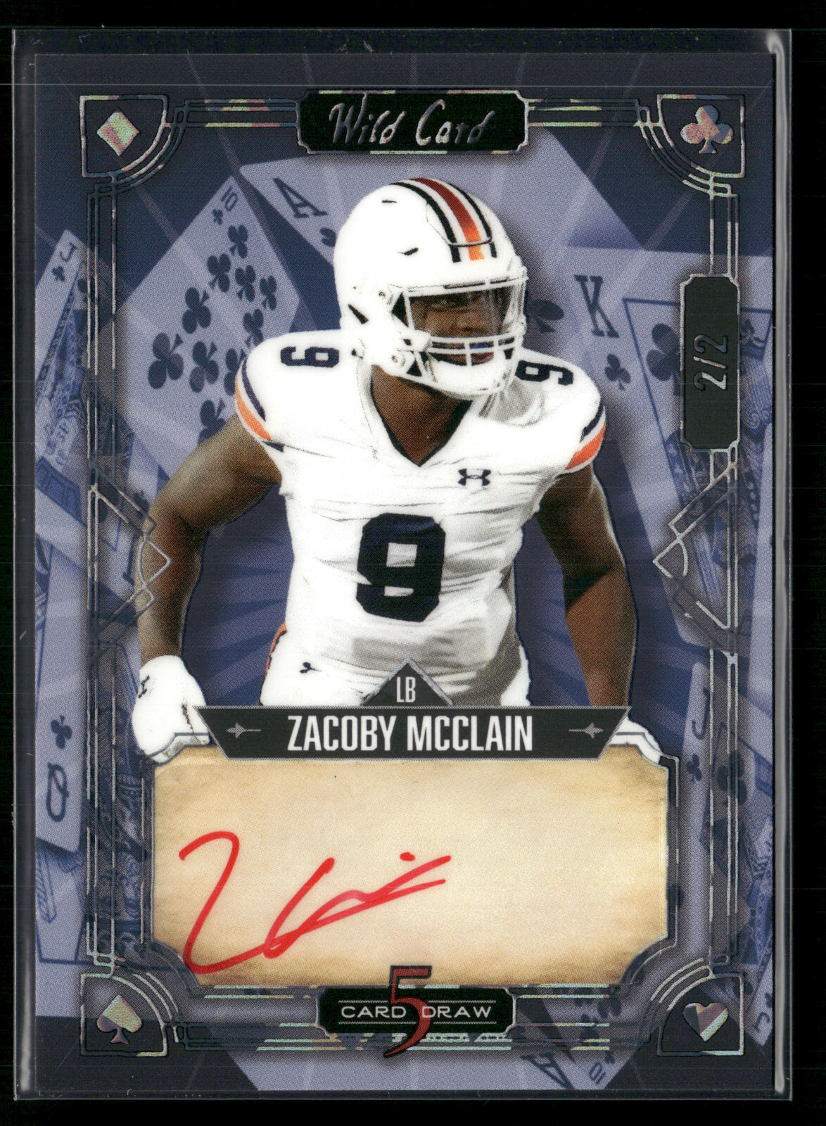 Zacoby McClain 2022 Wild Card 5 Card Draw Auto 2/2