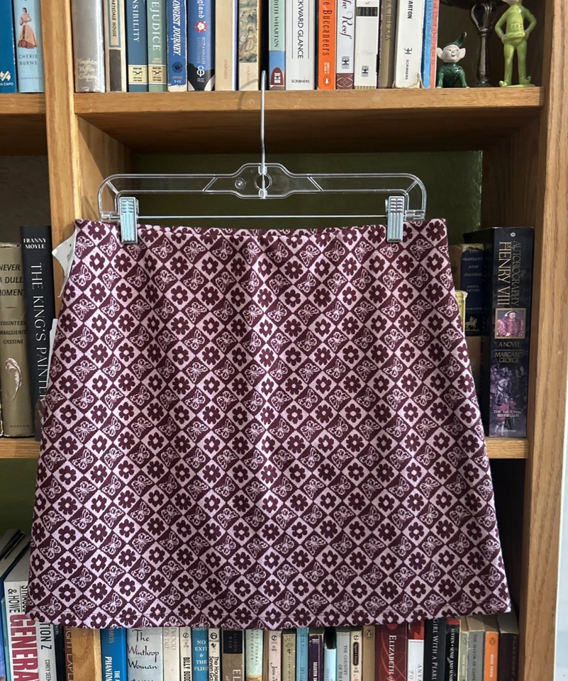 Minifalda Hippie Rose Juniors con abertura lateral flor mariposa púrpura rosa talla XL Foto 3 de 4