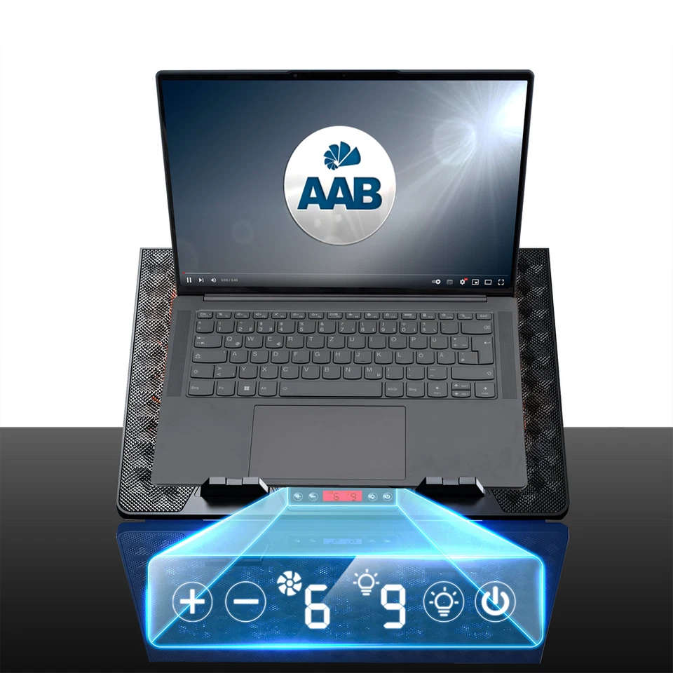 AABCOOLING SPATIUM KÜHLPAD NOTEBOOK KÜHLER LAPTOP RGB LED 15 X LÜFTER USB 10-17" - Bild 3 von 4