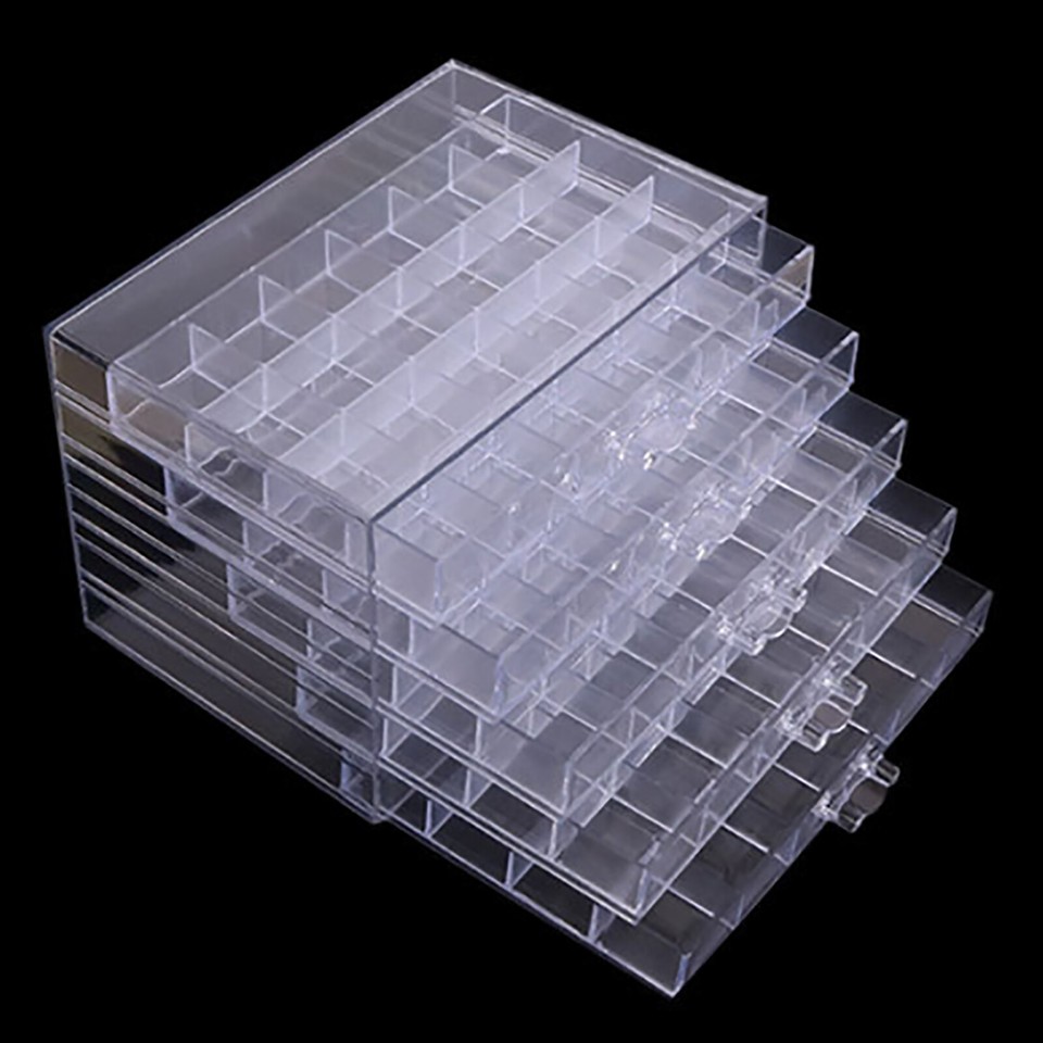 120 Grids Nail Art Storage Case 5layer Drawer Acrylic Clear Organizer