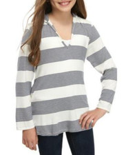 Splendid Big Girls Hoodie Tunic Swim Cover Up Navy Size M