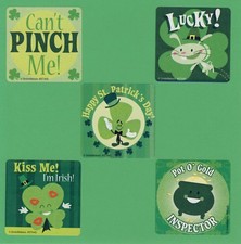 10 Cute St. Patrick's Day - Large Stickers - Party Favors - Shamrock