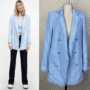 longline tweed blazer