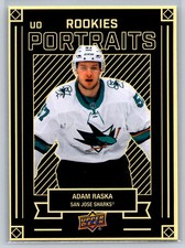 2022-23 UD Series 2 Portraits Rookies #P-66 Adam Raska - San Jose Sharks