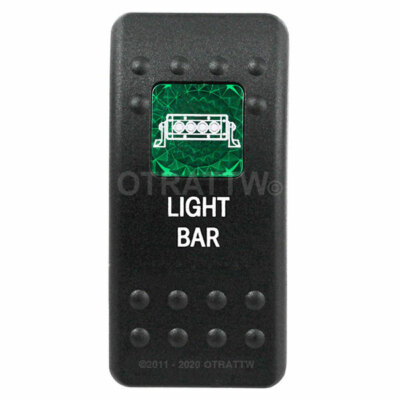 OTRATTW Carling Technologies Contura II Rocker Switch, LIGHT BAR, GREEN LENS