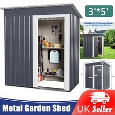 5 x 3ft Garden Shed Galvanised Metal Shed Outdoor Storage Tool Small House