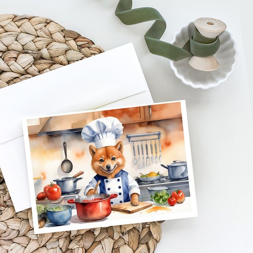 Finnish Spitz The Chef Greeting Cards and Envelopes Pack of 8 DAC6248GCA7P - Picture 2 of 3