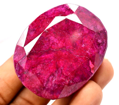 5 Stück Natürlich Riesiges Rot Rubin Zertifiziert Museum Use Behandelt Oval Cut