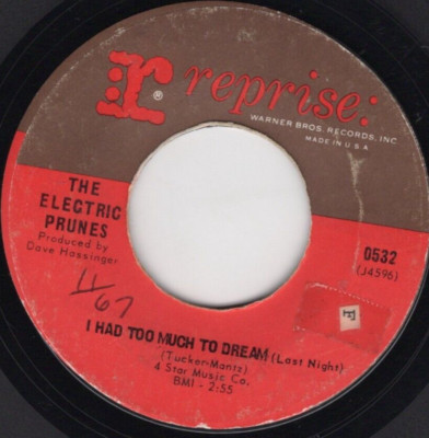 The Electric Prunes   I Had Too Much To Dream 1967 Garage Rock VG Plays Clean