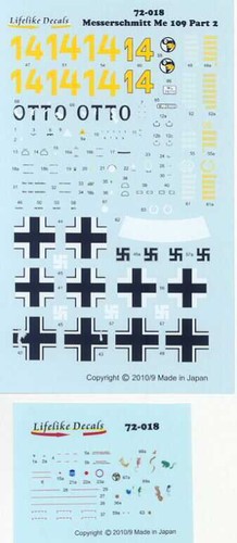 Lifelike Decals 1/72 MESSERSCHMITT Me-109 LT MARSEILLE & HIS KUBELWAGEN - Picture 2 of 5