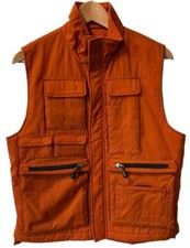 Vintage Gap Utility Vest Womens XS Fleece Lined Pockets Orange