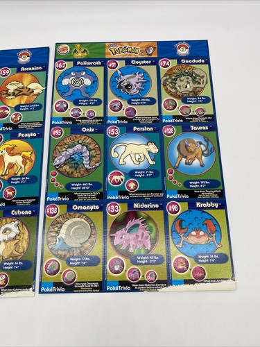 POKEMON 1ST MOVIE CARDS 1999 BURGER KING #3 & 7 MASTER TRAINER SET UNCUT SHEET 9 - Picture 4 of 9