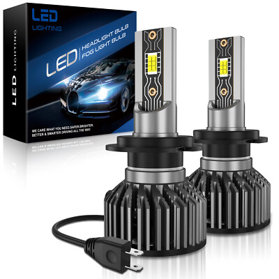 LED Headlights H7 Kit Low Beam Bulbs 6000K Super Bright White Canbus Pack of 2