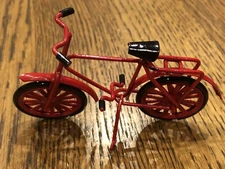 Concord dollhouse miniatures 1:12  Red Metal Bicycle Vintage