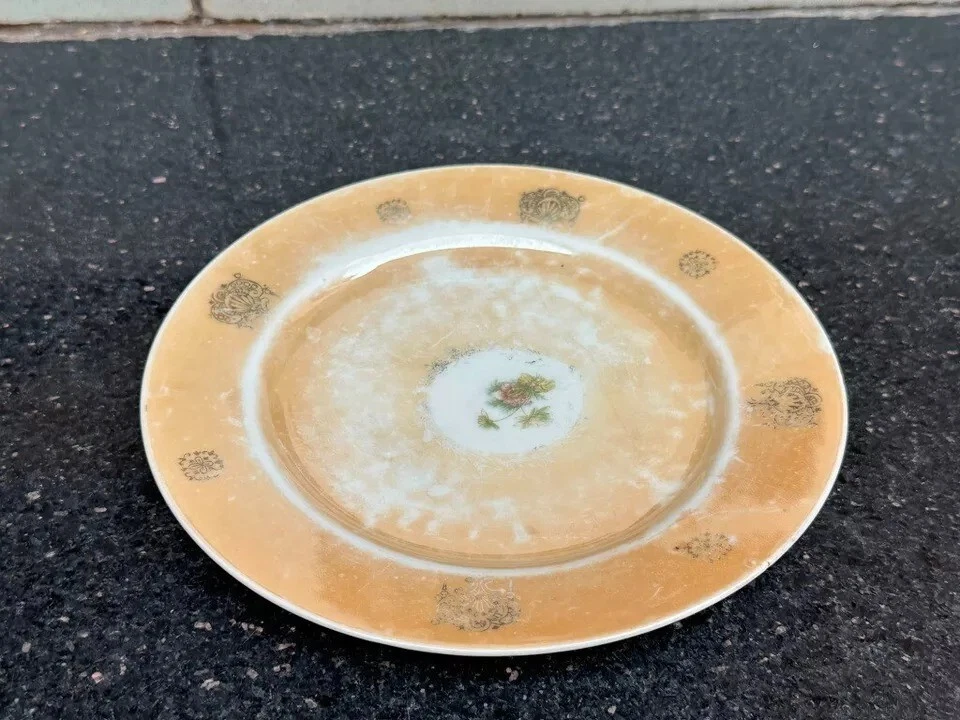 Plato de cerámica y porcelana antiguo de colección plato para servir alimentos Foto 3 de 4