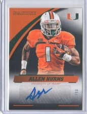 2015 Panini Collegiate Miami Autograph Black Allen Hurns 06/10 Auto - Flat S/H