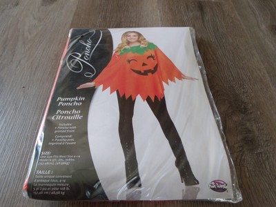 COLLECTIBLE FUN WORLD PUMPKIN PONCHO HALLOWEEN COSTUME ONE SIZE FITS MOST