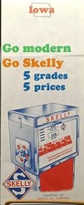 Vintage Skelly Oil Company Iowa Map Gas Pump Advertisement