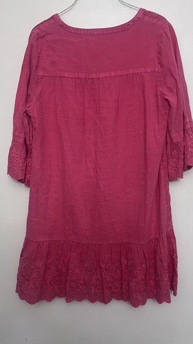 Vineyard Vines NWT Women Paradise Pink Flutter Sleeve Linen Blend Dress Size 12 - Picture 11 of 16
