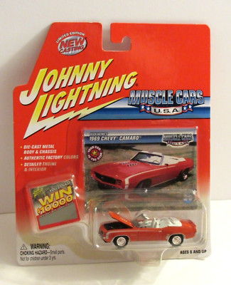 JOHNNY LIGHTNING MUSCLE CARS USA RICK HEINE'S 1969 CHEVY CAMARO RED WHITE NISP