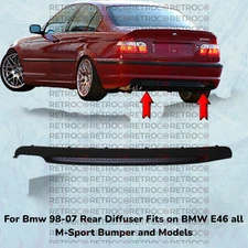 For BMW E46 M-Tech 2 Rear Diffuser Lip Spoiler – ABS Plastic – Fits Sedan Coupe